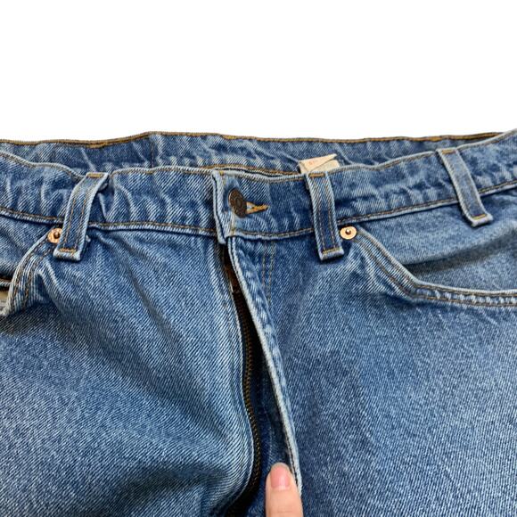 Levi’s Vintage Orange Tab 505 Medium Wash Denim Jeans Relaxed Straight Leg - Picture 4 of 7